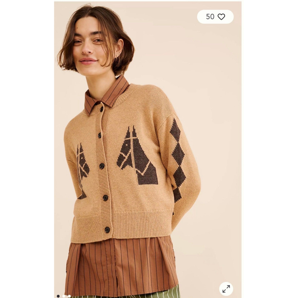 Rails Sweaters - Rails Merino Wool Blend Mavie horse Cardigan $238 retail size small & med